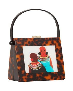 LarAllan Naserian Acrylic Top Handle Bag - Red