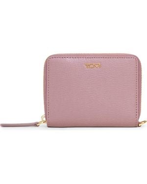 Tumi Trifold Leather Zip Wallet - Pink