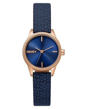 DKNY L 113 Leather Strap Watch - Blue