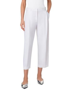 Akris Punto Flori Pleated Crop Pants - White