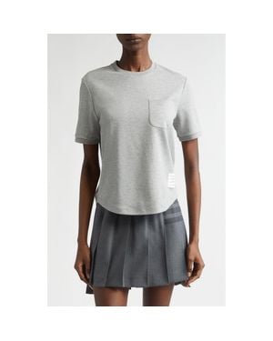 Thom Browne Milano Cotton Pocket T-Shirt - Gray