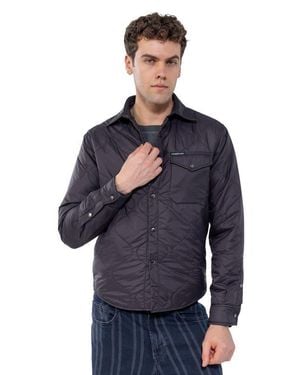 Members Only Quilted Shirt Jacket - Black