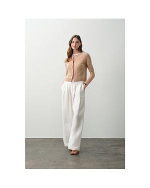 NAKEDCASHMERE Ana Elbow Sleeve Cashmere Cardigan - White