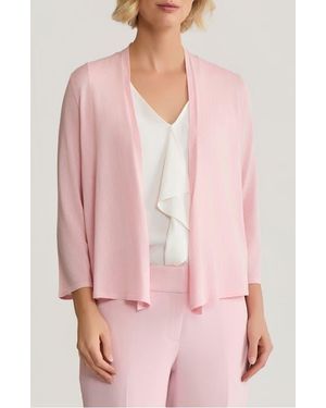 Kasper Self Edge Open Front Cardigan - Pink