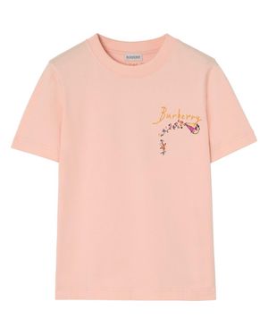 Burberry Brave Little Tree Cotton T-Shirt - Pink