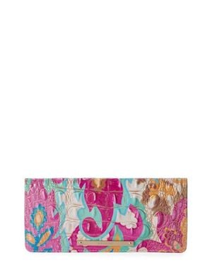 Brahmin 'Ady' Croc Embossed Continental Wallet - White