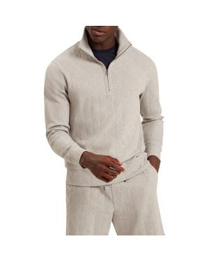 Ted Baker Dougles Texture Quarter Zip Sweatshirt - Gray