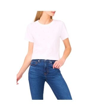 Cece Pearly Beaded Top - Blue