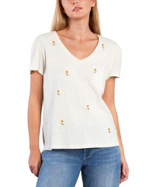 Billy T Sweet Embroidered Puff Shoulder T-Shirt - White