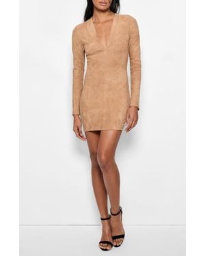 AS by DF Demeter Stretch Suede Dress - Natural