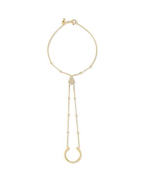 Bony Levy 18K Monaco Diamond Hand Chain Statement Bracelet - White