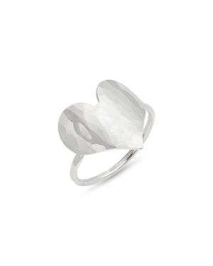 Nashelle Love Hammered Heart Ring - White