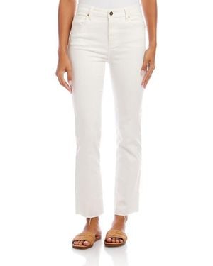 Karen Kane Raw Hem Straight Leg Jeans - White