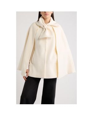 Cece Bow Scarf Collar Cape - Natural