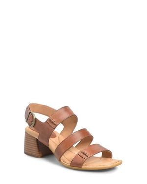 Børn Secan Block Heel Sandal - Brown