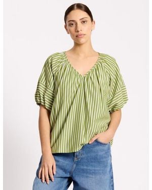 Albaray Stripe Lantern Top - Green