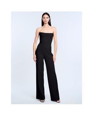 BCBGMAXAZRIA Corset Jupmsuit With Drape - Blue
