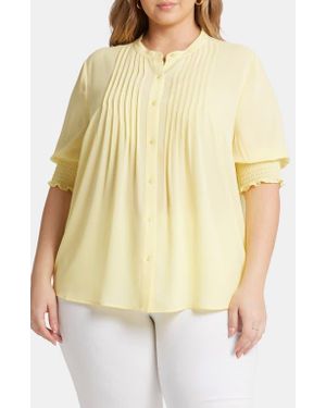 NYDJ Print Peasant Top - Yellow