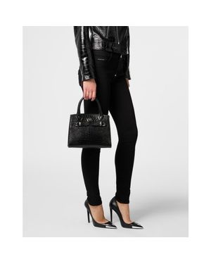 Philipp Plein Small Shopper Bag Cocco - Black