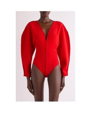 Givenchy Sculpted Sleeve Bodysuit - Red