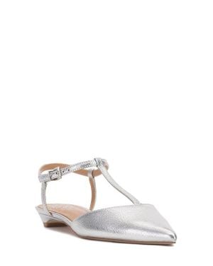 Vince Camuto Varena Ankle Strap Pointed Toe Flat - White