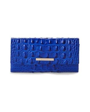 Brahmin Cordelia Croc Embossed Leather Wallet - Blue