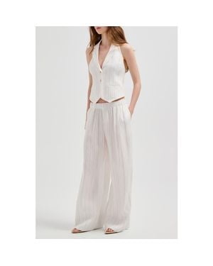 NUAJE NUAJE Rhea Wide-Leg Linen Pant - White