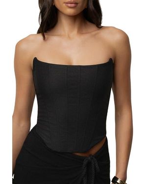 JLUXLABEL Fenix Reversible Linen Corset - Black