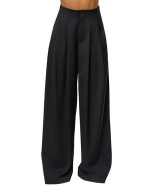 JLUXLABEL Pleated Wide Leg Pants - Black