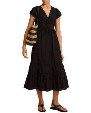 Mint Velvet Cotton Midi Dress - Black