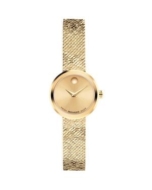 Movado Mini Museum Velura Mesh Strap Watch, 21Mm - Metallic