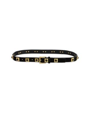 Treasure & Bond Dolly Stone Detail Leather Belt - Black