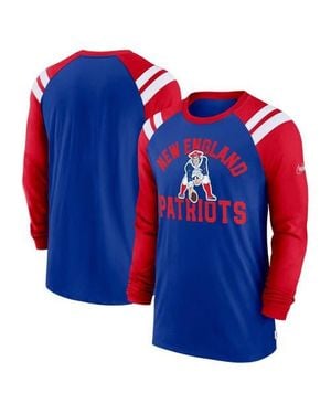 Nike New England Patriots Classic Arc Raglan Tri-Blend Long Sleeve T-Shirt - Blue