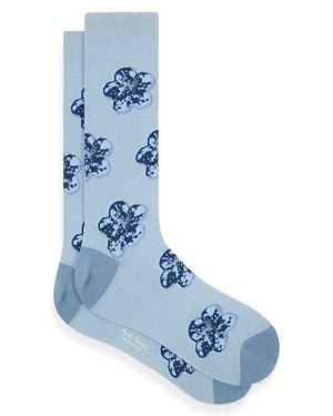 Paul Smith Zine Floral Dress Socks - Blue