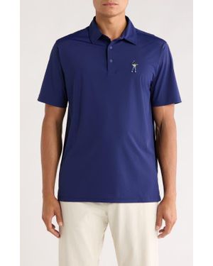 EASTSIDE GOLF Snap Placket Performance Golf Polo - Blue