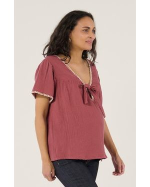 Cache Coeur Maternity And Nursing Blouse Soraya - Red