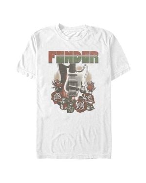 Fender Roses Guitar Logo Graphic T-Shirt - White