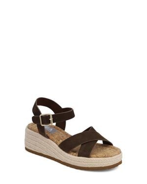 MIA Nikky Ankle Strap Platform Wedge Sandal - Brown