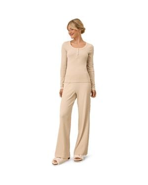 Pact Dream Rib Slim Henley Made With Organic Cotton - Natural