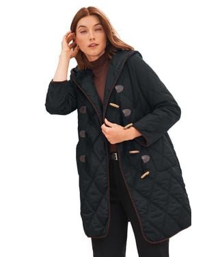Jessica London Quilted Toggle Jacket - Black
