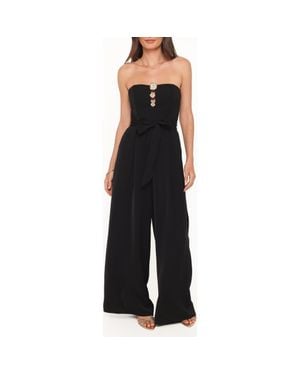 Petal & Pup Rois Strapless Wide Leg Jumpsuit - Black
