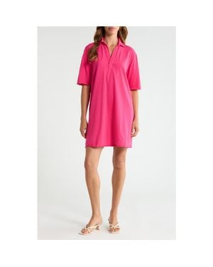 Frank & Eileen Cotton Polo Minidress - Pink