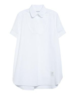 Thom Browne Peter Pan Collar Cotton Button-Up Shirt - White