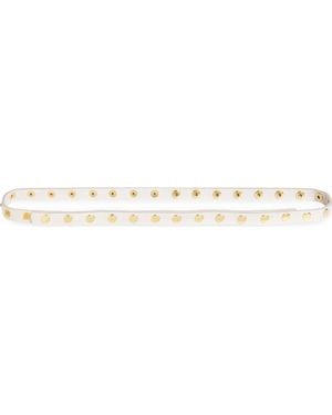 Ada 'Cala' Studded Skinny Leather Belt - White