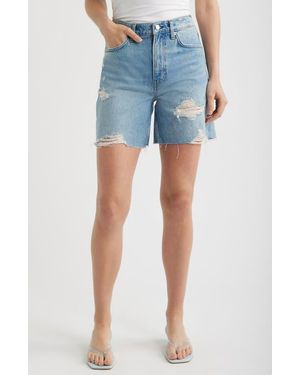 Reformation Raye Relaxed Denim Shorts - Blue