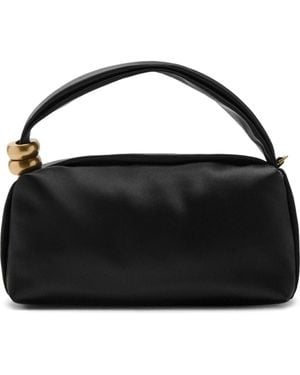 Mango Satin Top Handle Bag - Black