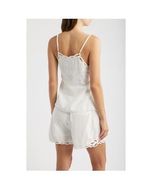DELUC Comte Embroidered Trim Camisole - White