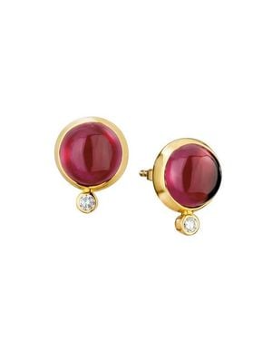 Syna Cirra Cabochon Studs - Red