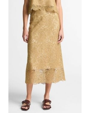 Vince Lace Midi Slip Skirt - Natural