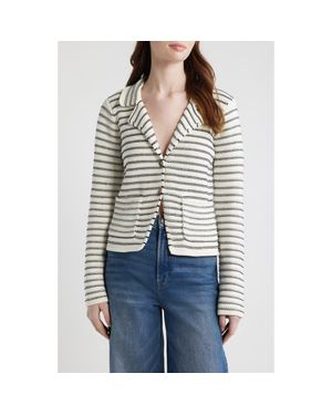 FRAME The Crochet Cotton Blazer - Gray